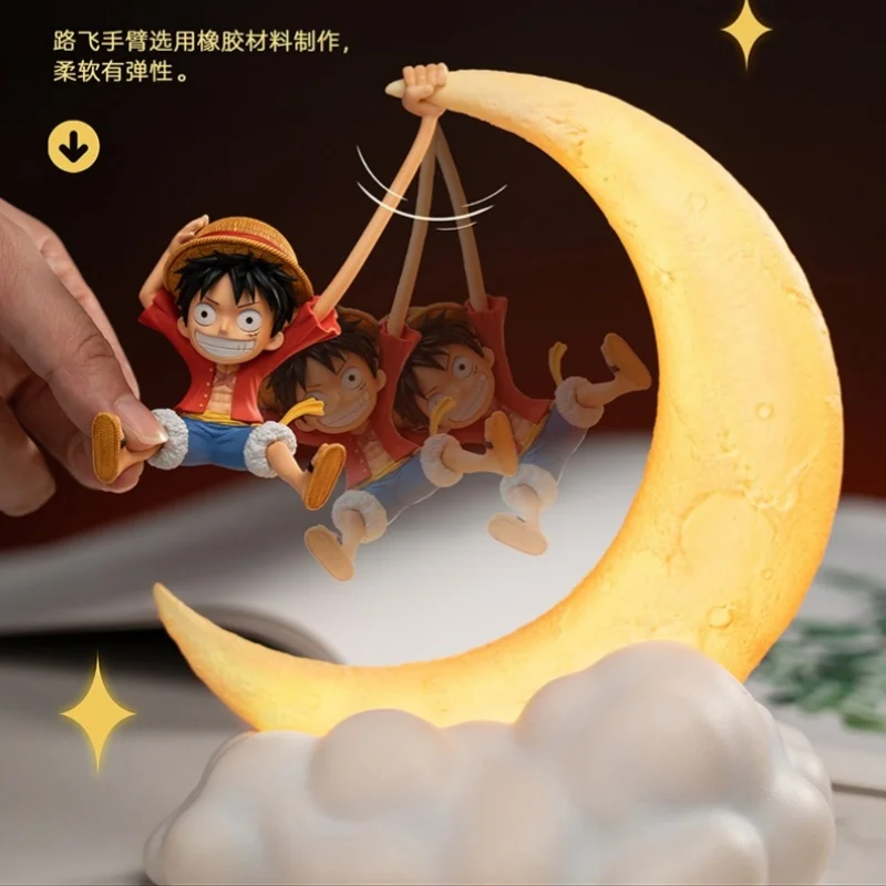 One Piece Original Luffy Night Light Anime Peripheral Desktop Decoration Magnetic Control Moon Lamp Funny Holiday Gift Toys