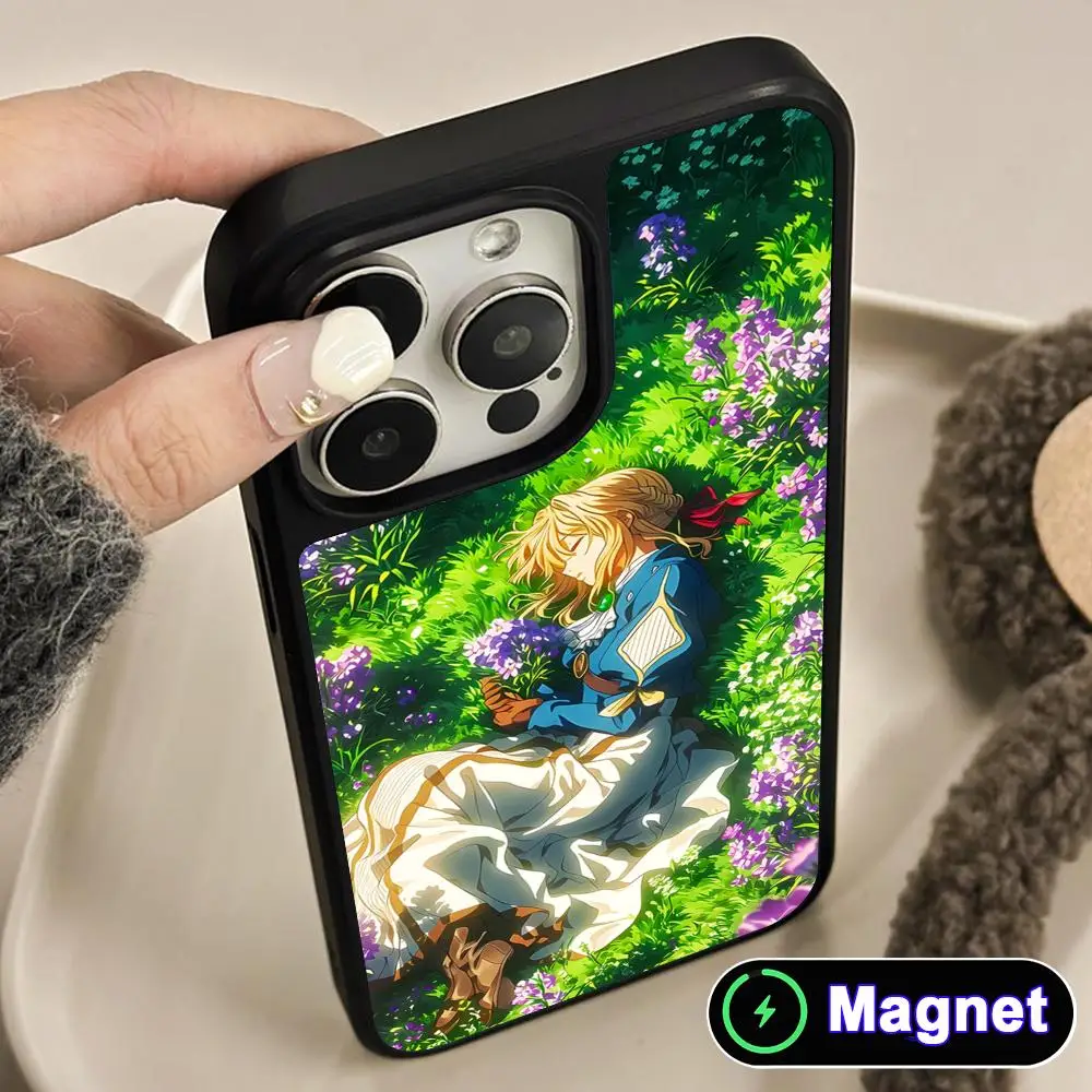 

Violet Evergarden Phone Case for iPhone 17 16 15 14 13 12 11 Air Pro Max Plus Matte Surface Magsafe Cover