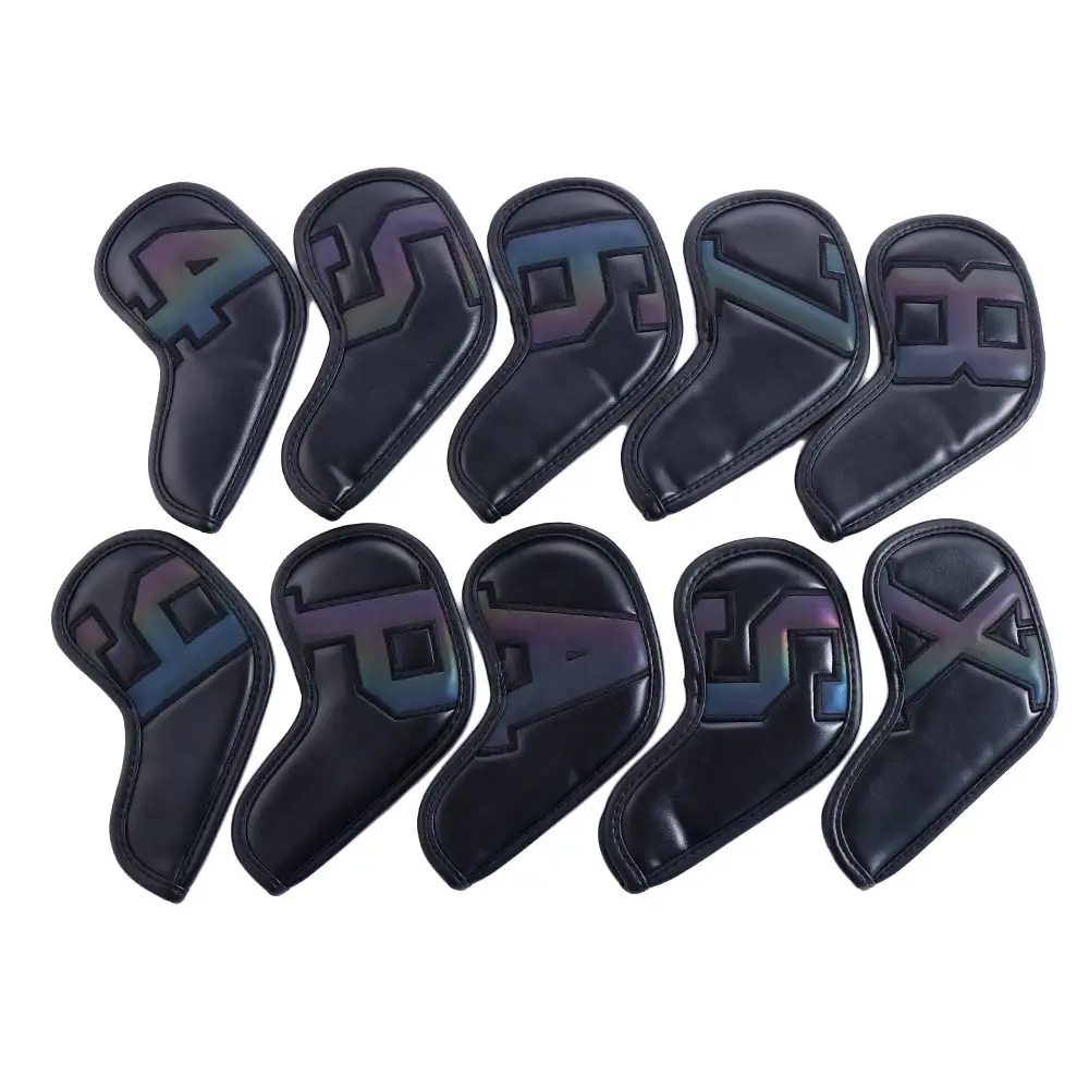 Capas Protetoras de Golfe de Alta Qualidade 6 Cores com Gradientes ASPX 4-9, Capas para Wedges, Capas para Cabeças de Taco de Golfe, Capas para Ferros de Golfe, Capas Protetoras à Prova de Poeira
