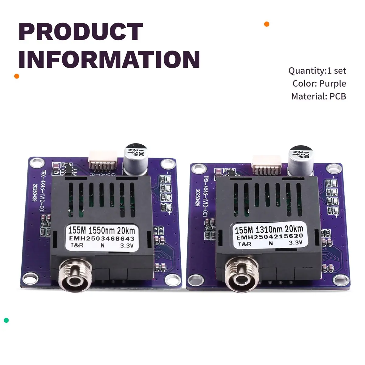 Dynamic 20KM TTL Optical Transceiver Module Kit RX TX Optical Terminal Equipment Drone-Specific DC 5.5-26V