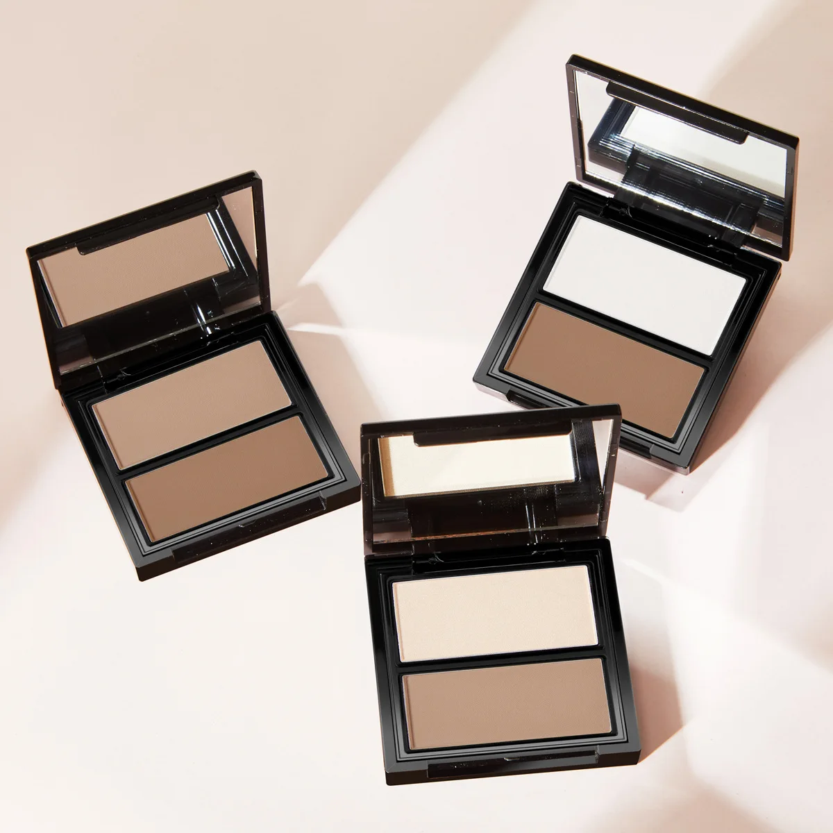 2-Farben-Augenbrauen-Puder-Palette, kosmetischer Augenbrauen-Enhancer, Augen, Nase, Schatten, Eyeliner, Kontur, All-in-One-Make-up-Pinsel, zweifarbig
