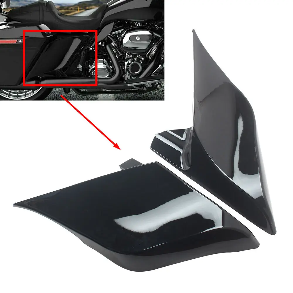 

Gloss Black ABS Stretched Extended Side Cover Panel Fit For Harley 09-13 Touring