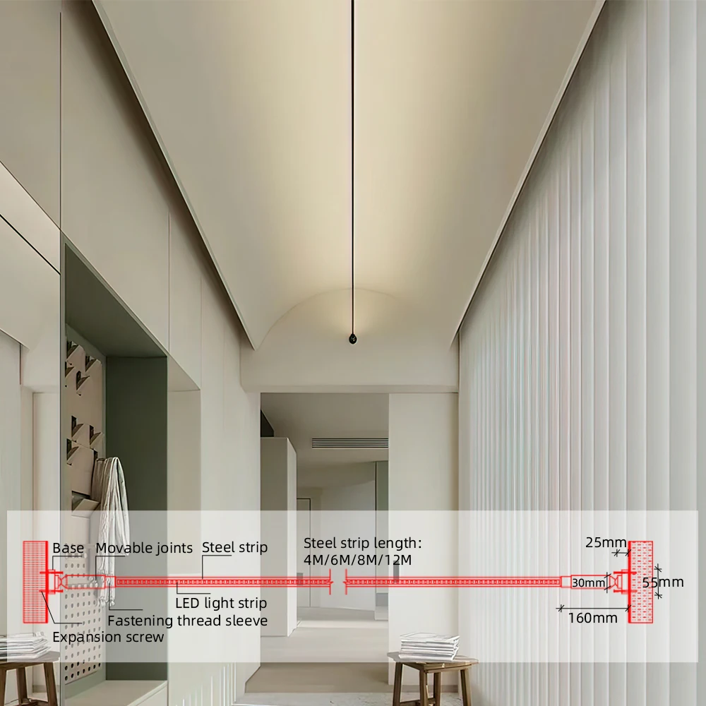 lampada de parede led minimalista para sala e quarto luz linear bar tiras iluminacao de fundo arte angulo ajustavel 12m iluminacao do horizonte 01