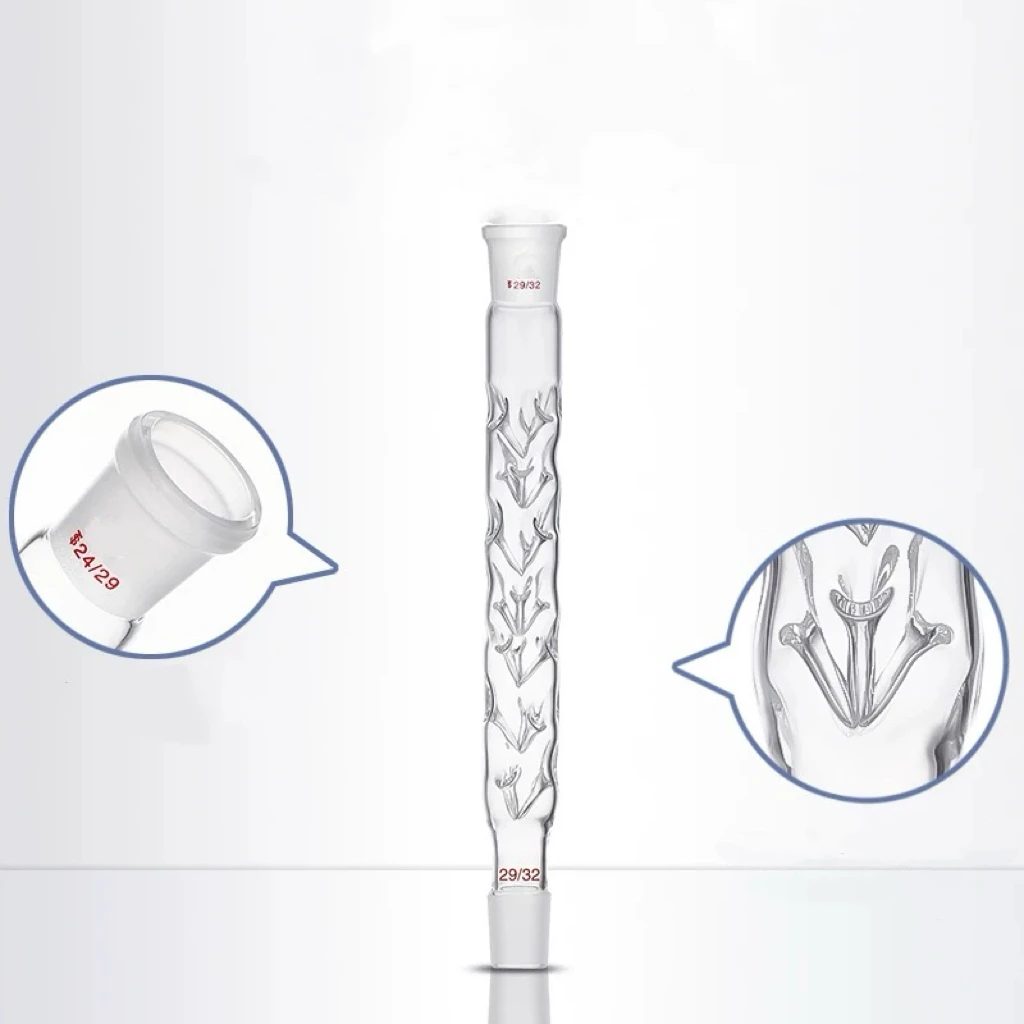 

100 мм шарнир 19/26,24/29,29/32, дистилляционная колонна Vigreux из боросиликатного стекла для химической лаборатории