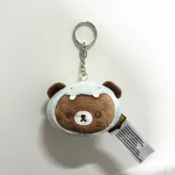 New Cute Dinosaurs Rilakkuma Bear Face Plush Keychain Chains Small Pandent Kids Stuffed Toys For Children