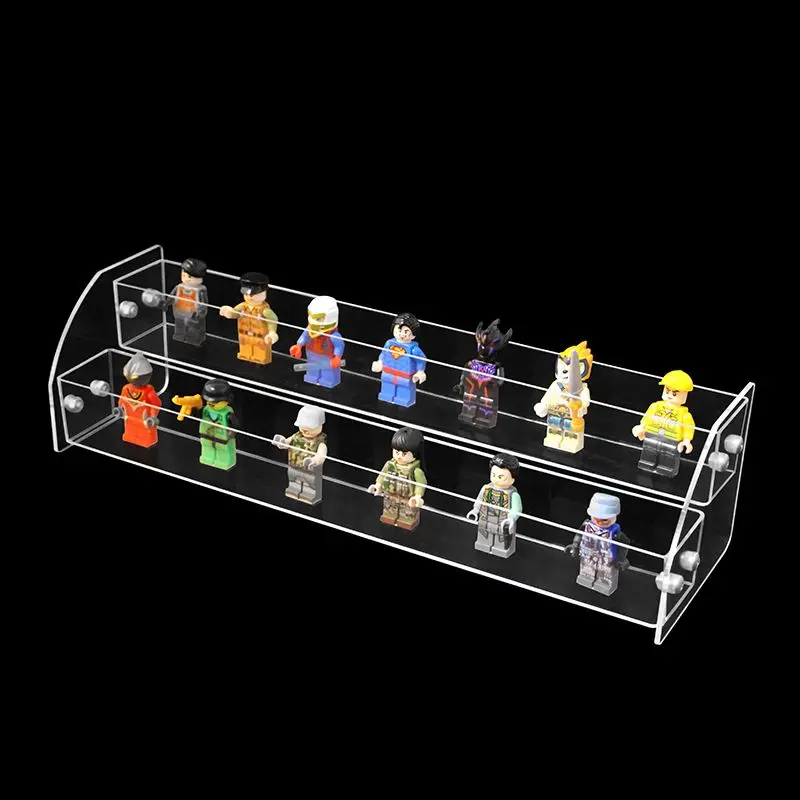 Staircase Lego Display Rack, Large Capacity Phantom Ninja Lego Figurine Storage Box, Small Doll Figurine, Elevated Platform