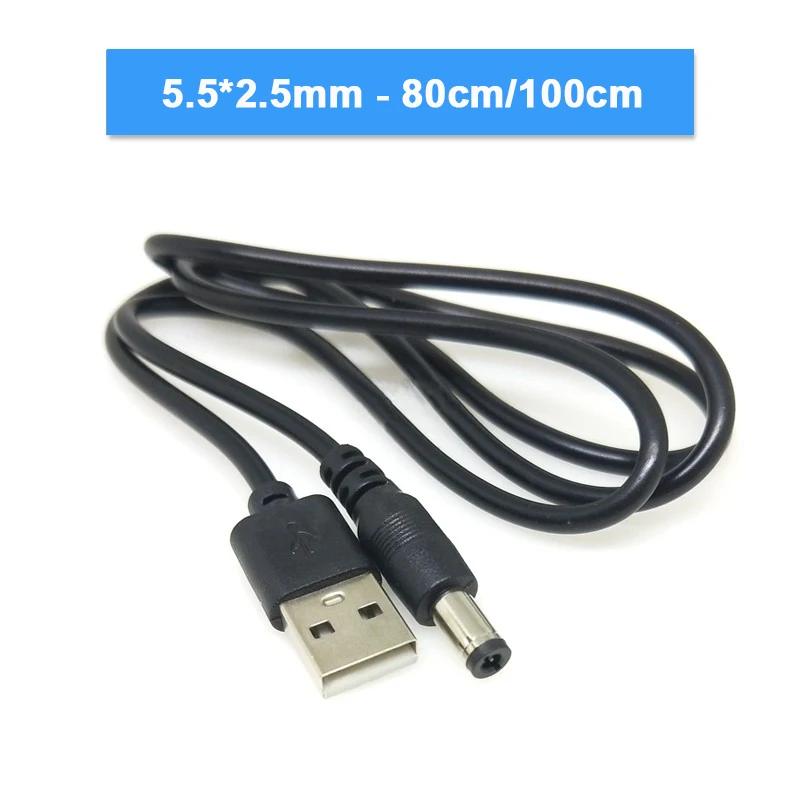USB to DC Charging Cable 5.5*2.1mm / 5.5*2.5 Copper Core Power Supply Cable DC005 Conversion Cable 5V DC Charging Cable