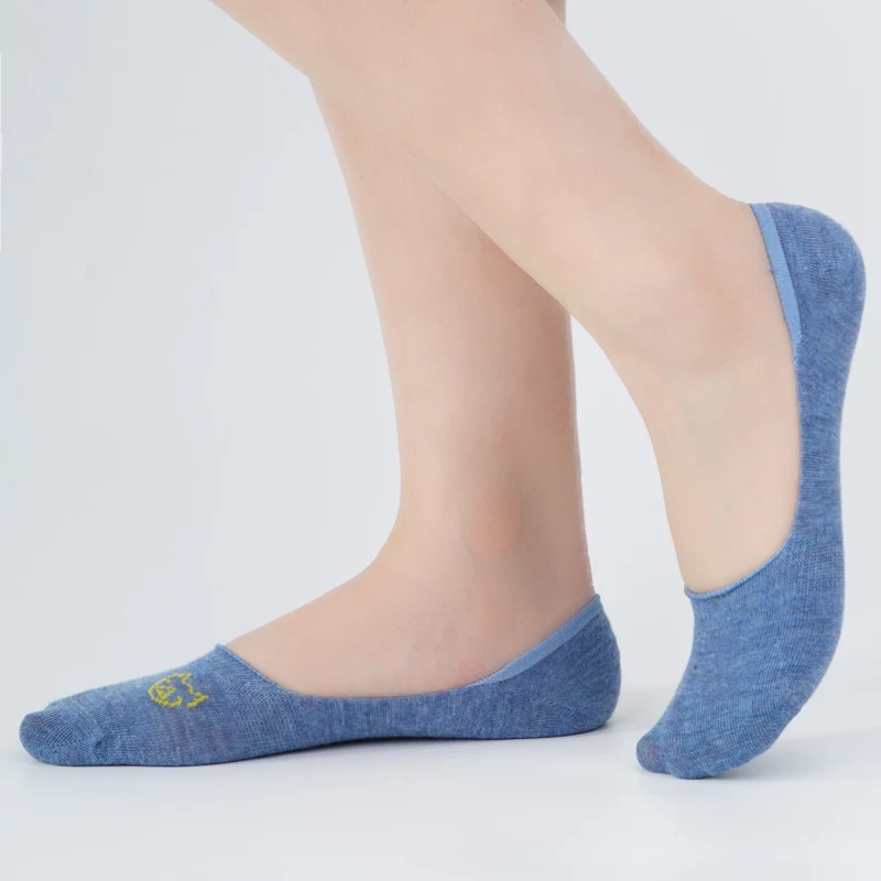 

5Pairs/Lot Women Silicone Non Slip Invisible Socks Summer Solid Color Low Cut Boat Sock Female Cotton No Show Slipper Socks