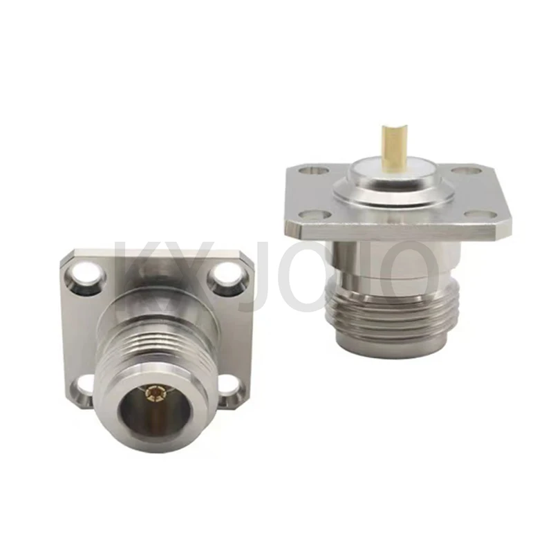 N Female Connector RF Square Plate Female Seat with Flange Welding Plate N Type 4-hole Female 50 Ω Adapter