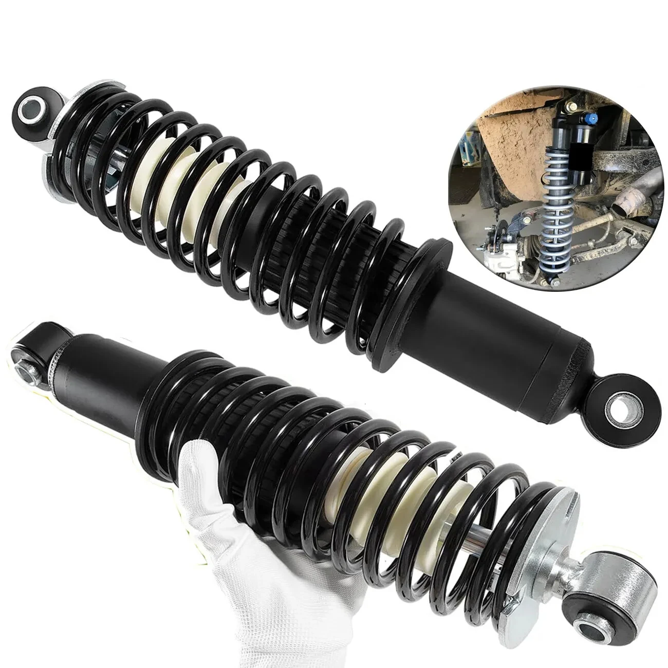 TM 2Pcs Rear Coil-over Spring Shocks Absorber Fits for John Deere Gator HPX 4x4, Diesel, HPX 615E HPX 815E 2004-2020