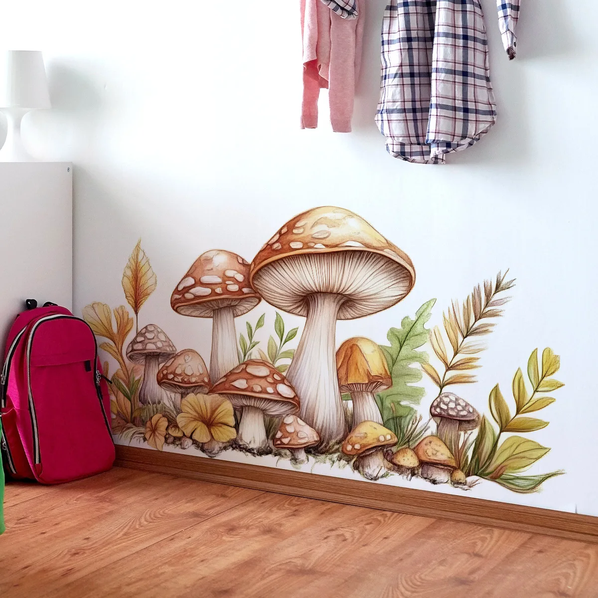 Mushroom Grove Wall Decals - Whimsical Fungus & Butterfly Stickers for Enchanted Home & Shop Decor