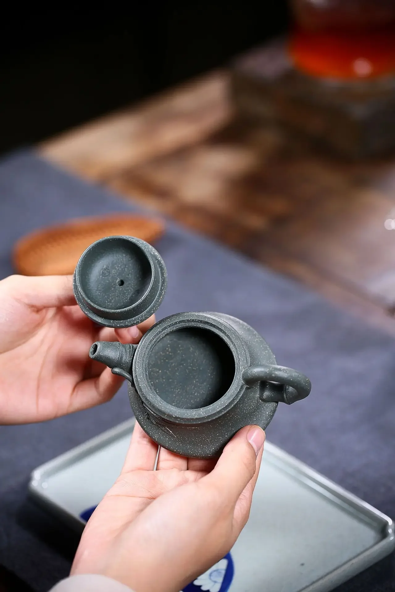 Handmade Zisha Teapot Purple Clay Yixing Kung-Fu Teaware Bamboo Section Mine Tianqing Mud Traditional Chinese Ceramics