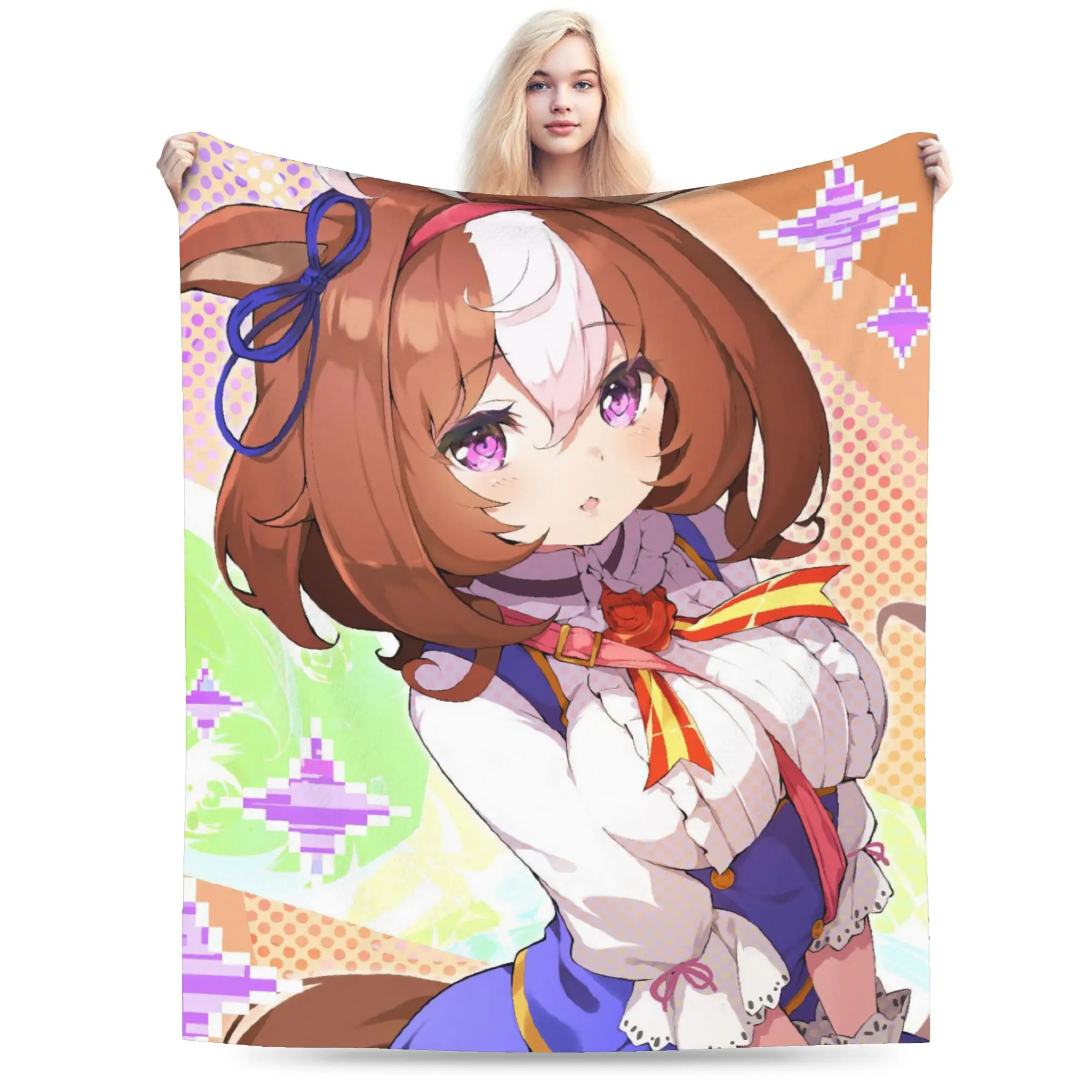

Одеяла Uma Musume Pretty Derby, фланелевые летние портативные ультра-мягкие пледы для спальни, плюшевое тонкое одеяло