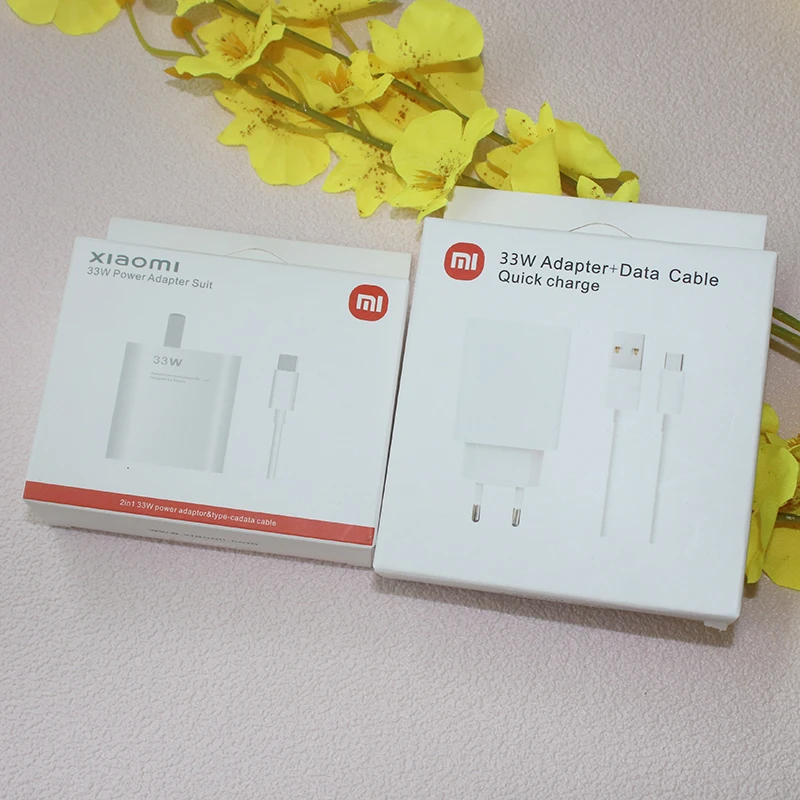 Оригинальное зарядное устройство POCO X3 X4 X5 Pro, Внешнее зарядное устройство Xiaomi 33 Вт, ЕС/США, адаптер быстрой турбо зарядки, Type C кабель для Redmi Note 11/ 11T/11E/12 Pro