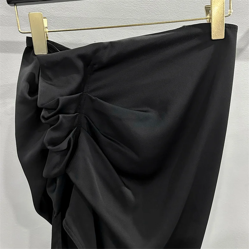 Halve rok voor dames Nieuwe laagbouw slanke lange jurk voor de zomer 2025. Onregelmatige pootloze damesrok kokerrok vloerlengte rok