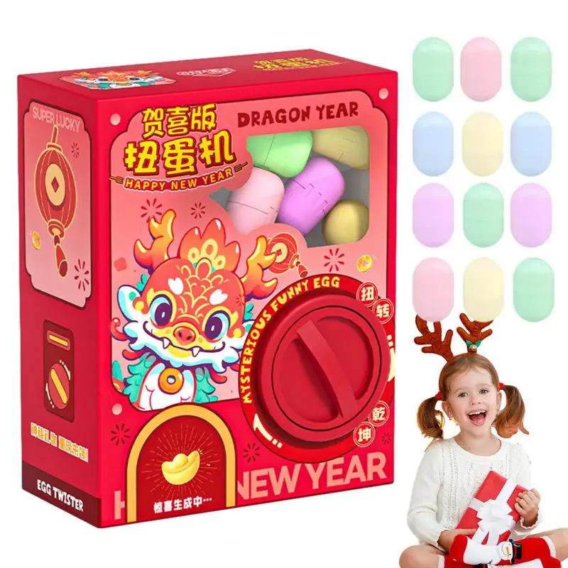 Kids Toy Vending Machine New Year Surprise Eggs Dispenser Toys Creative Egg Twisting Machine Selling Device Toy For Birthday New