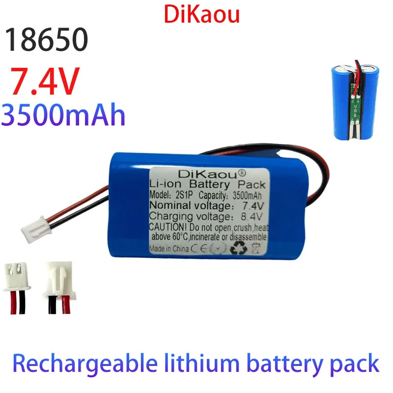 

18650 7.4V 2S1P 3500mAh Rechargeable Lithium Battery for Remote Control Water Gun Toy Helicopter Accessories Built-in BMS