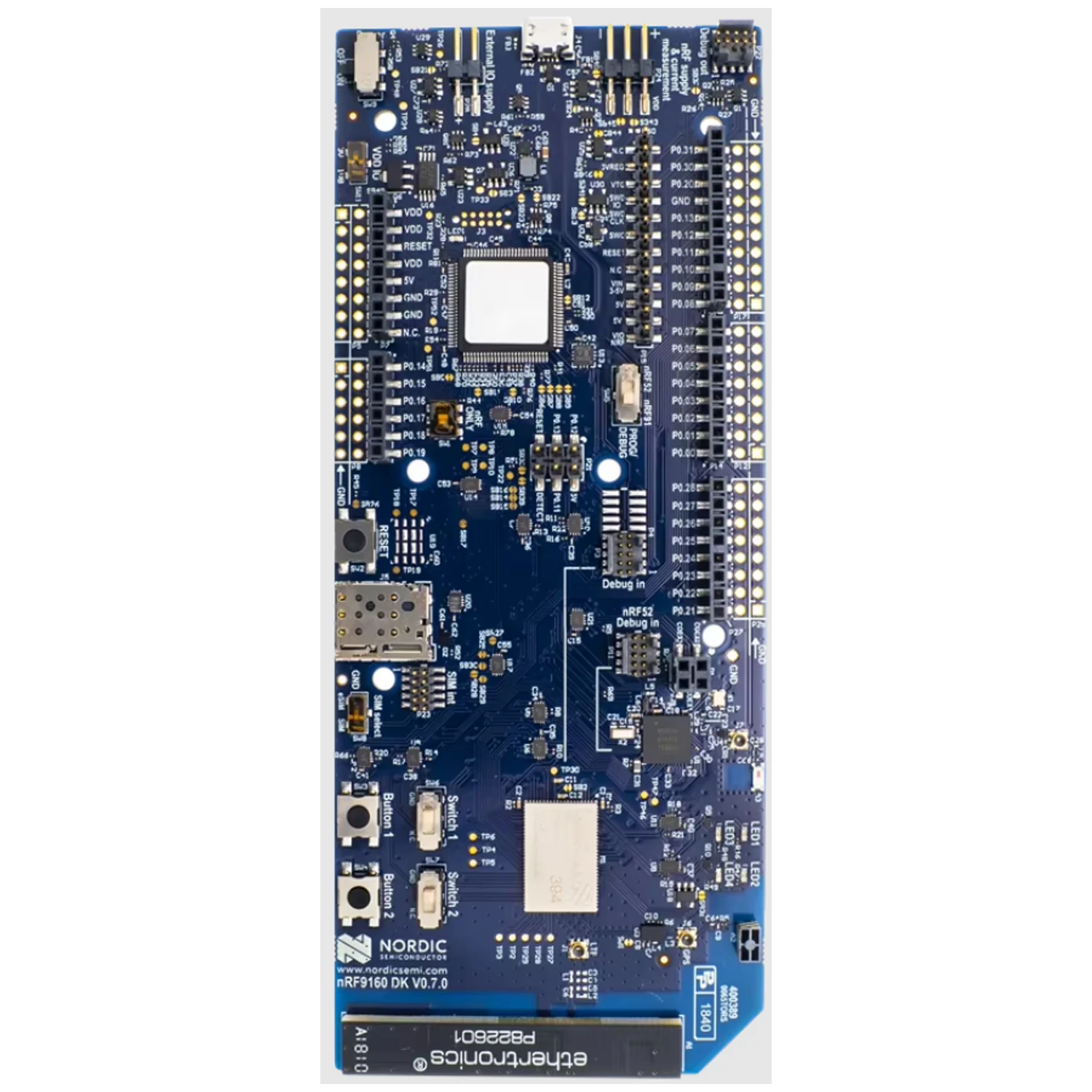 Nordic official nRF9160-DK development kit support NB-IOT Bluetooth low energy GPS LTE-M Automation Modules