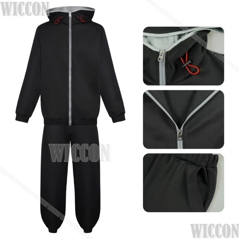 Yuji Anime Itadori The Culling Shimetsuu Kaiyuuu Game Cosplay Black Uniform Man Clothes Pink Wig Halloween Nvidad Carnaval view 2