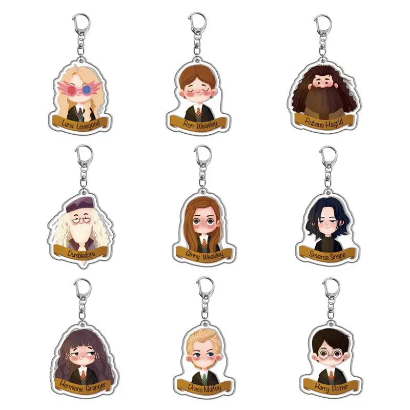 

Harry Potter Q Version Acrylic Keychain Charms Pendant Classic Movie Fans Collection Souvenir Friend Kingrings Exclusive Bag