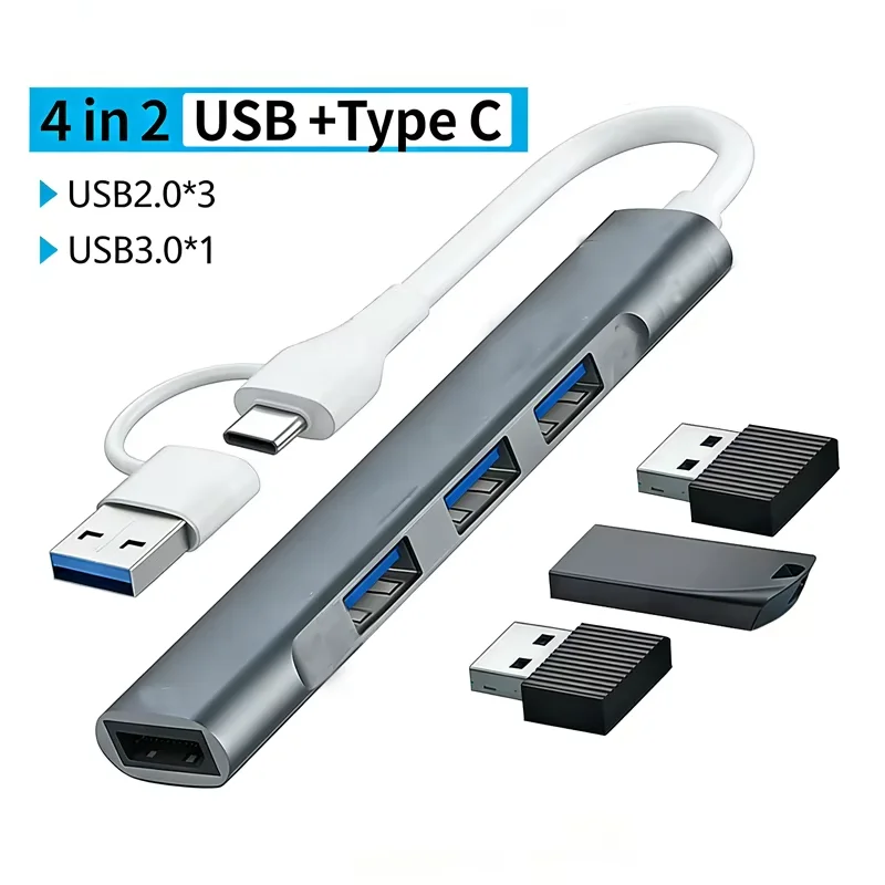 

Аудиоадаптер KEBIDUMEI USB Type-C, USB-концентратор OTG для ноутбука, универсальная док-станция для компьютера, разветвитель USB 3.0 HUB для MacBook