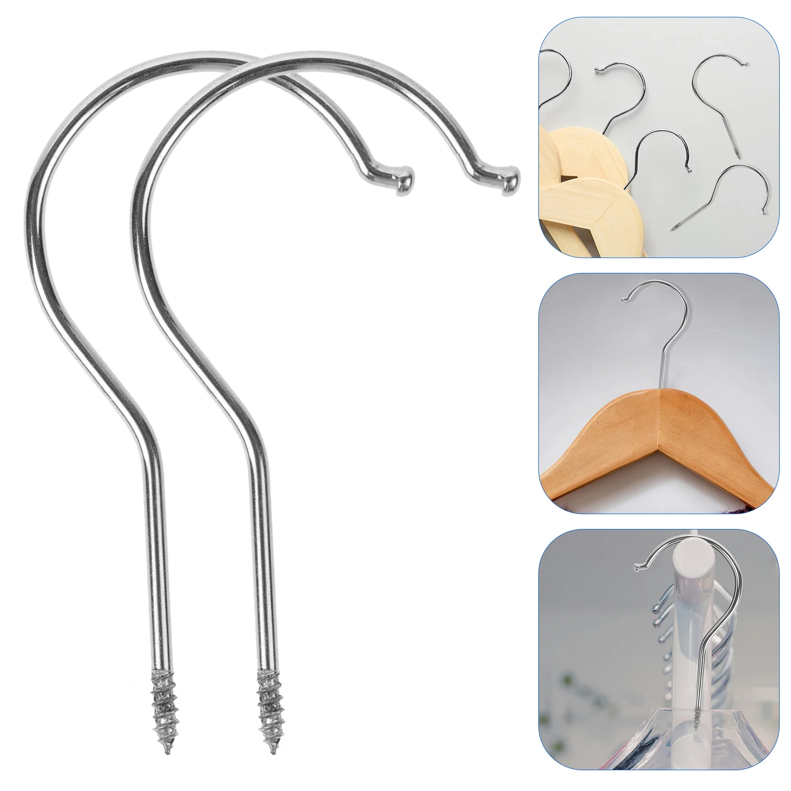 

10 Pcs Hanger Hook Accessories Home Clothing Hooks Clothes Hanging Rack Screw Type Iron DIY