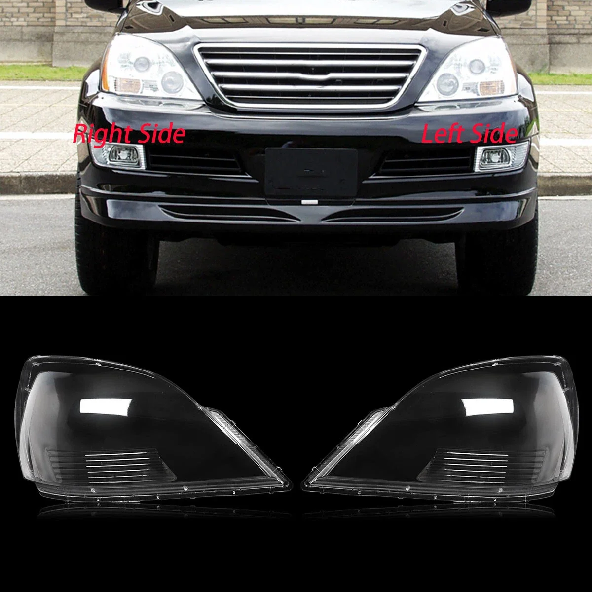 Headlight Lens Clear Shade For Lexus GX470 2003-2009 Headlamp Cover Left Right Side Lamps Shell DRL Signal Light Lampshade
