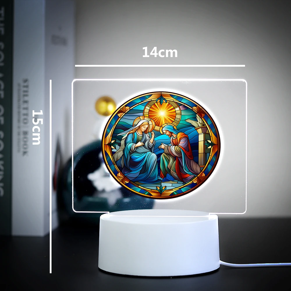 NEW Lord 3D Night Light Bedside Rechargeable Jesus religious Night Lamp Children\'S Christmas Gift