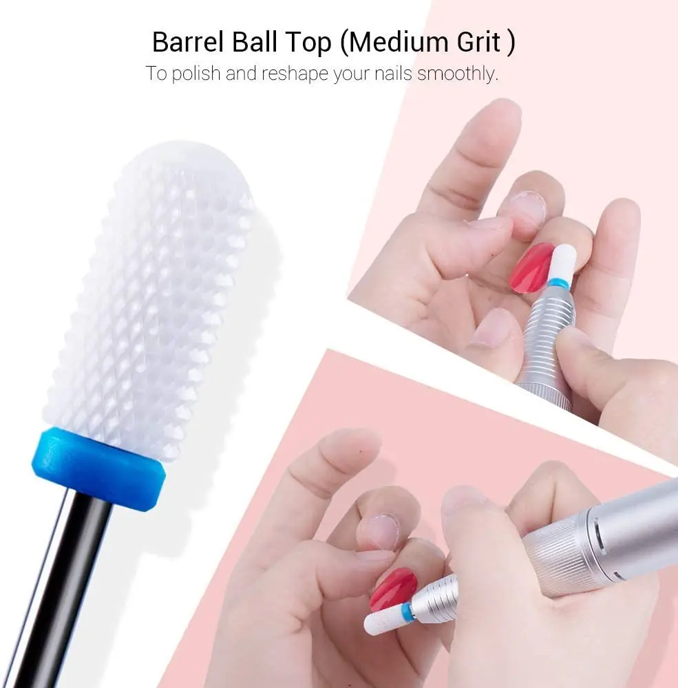 4-delige keramische frezen voor manicure, verwijder nagellak gel nagelriemen nagelboren pedicure gereedschap