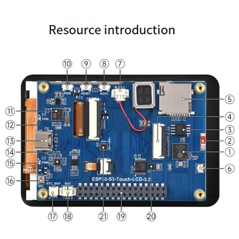 

ABJF-ESP32-S3 Плата разработки 3,5-дюймового ЖК-экрана поддерживает Wi-Fi, Bluetooth, AI, распознавание голоса IPS 320X480