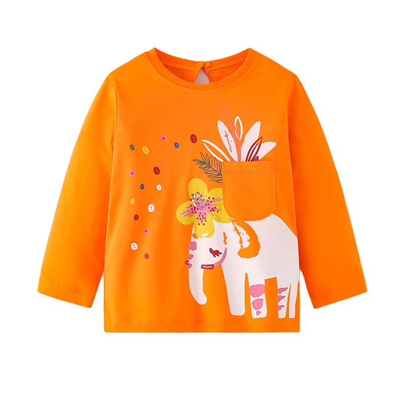 

Jumping Meters Children's T Shirts Cotton Animals Cats Print Baby Clothes Long Sleeve Autumn Kids Tees Tops Fashion Girls Wear