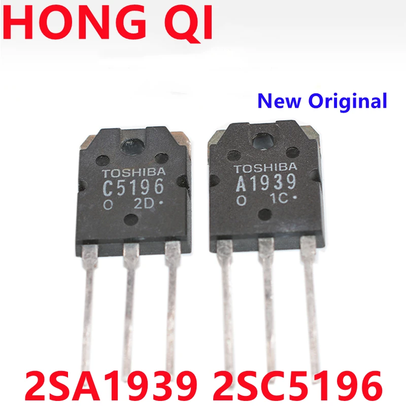 

5Pairs(10PCS)/Lot New Original 2SA1939 A1939 1939 + 2SC5196 C5196 5196 TO-3P 6A 180V Silicon POWER AMPLIFIER APPLICATIONS