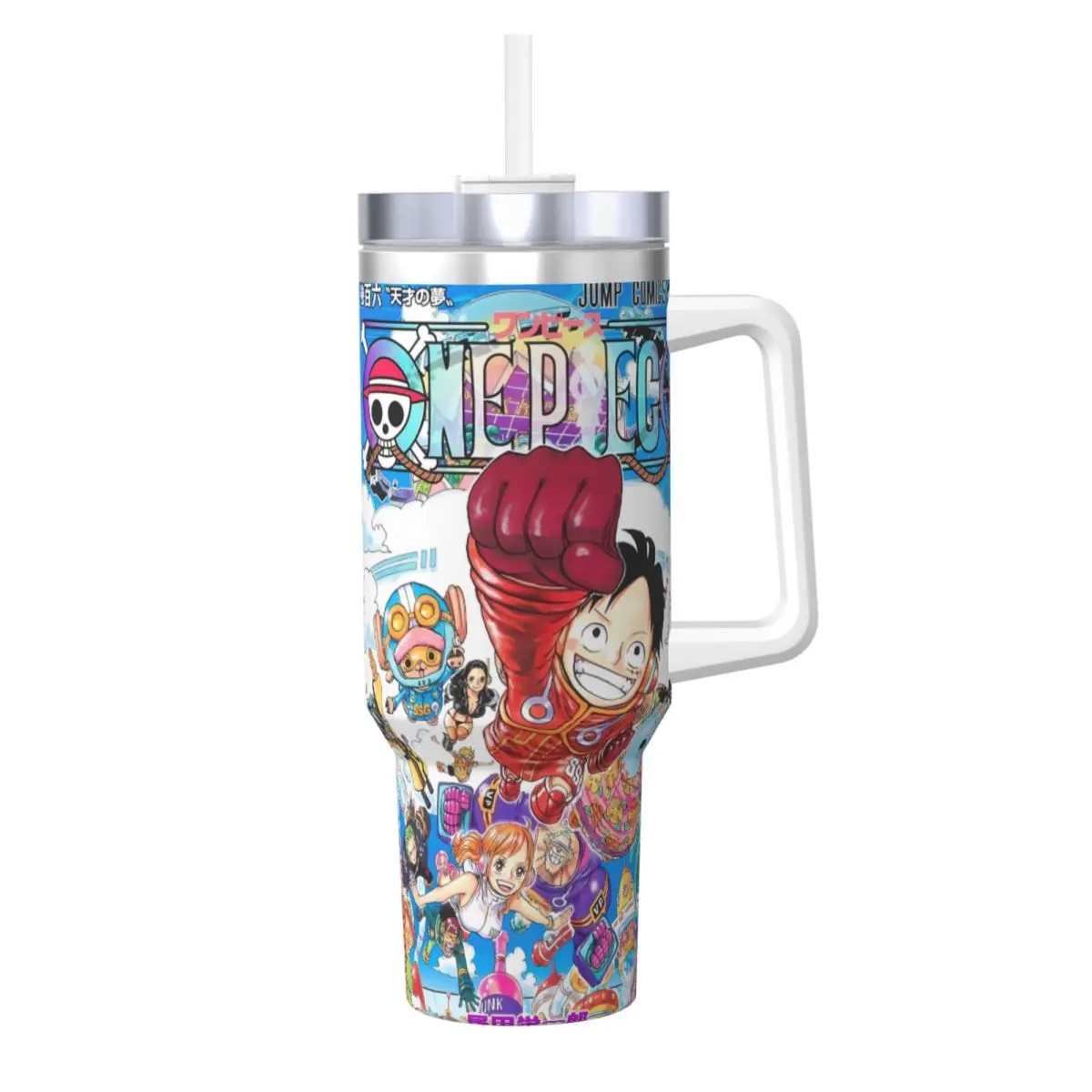 O-One Anime P-Piece Stainless Steel Tumbler Beach Mugs Cup Large Capacity Coffee Mug Portable Hot Drinks Milk Tea Water Bottle