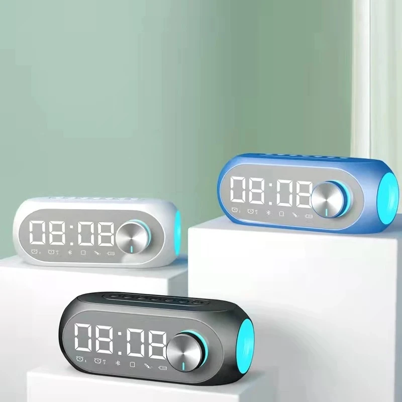 Alarm Clock Radio FM Bluetooth Speaker Portable Subwoofer Caixa De Som Sound Box Music Wireless Mini Woofers Bocina Lamp Column image 5