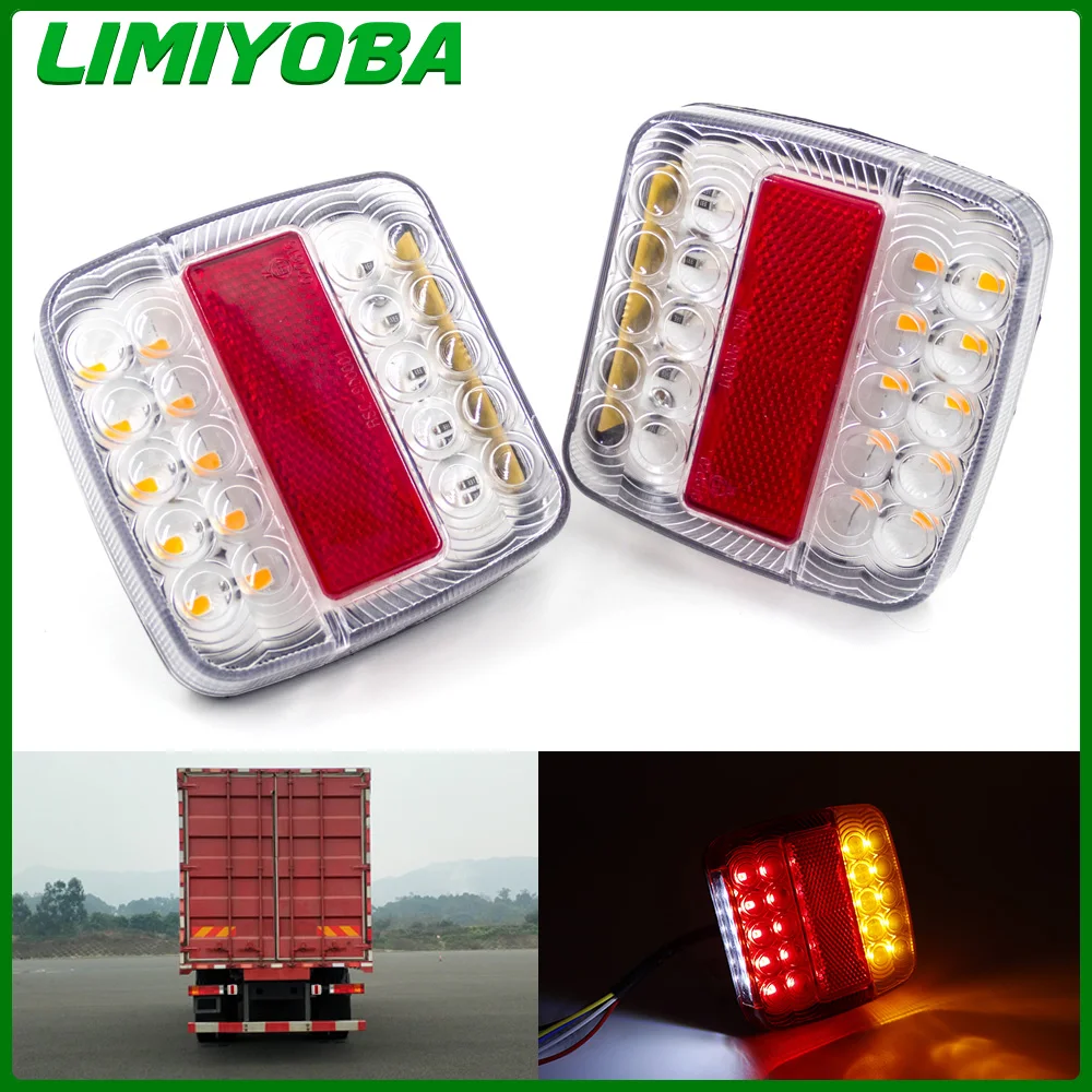 

2 шт. 12 В 24 В 26 светодиодные задние фонари Super Stop Яркий задний фонарь Индикатор указателя поворота Освещение номерного знака автомобиля для прицепа Грузовик RV