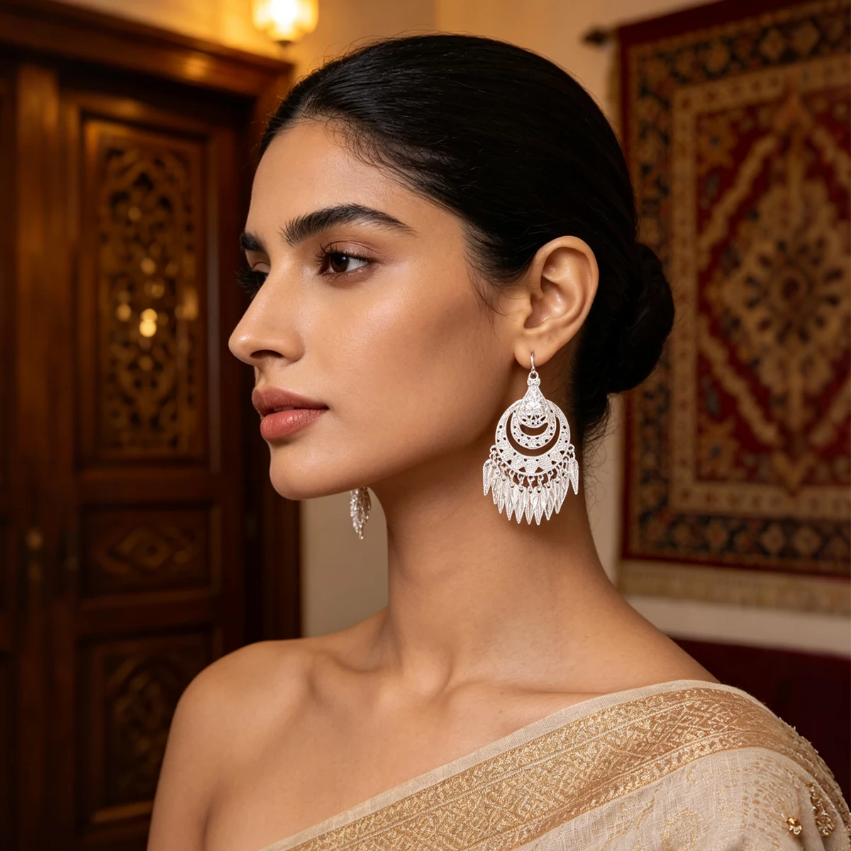 Vintage Traditional Miao Silver Peacoke Pendant Earrings For Women Ethnic Tribal Thai India Turkey Statement Ear Jewelry Gift