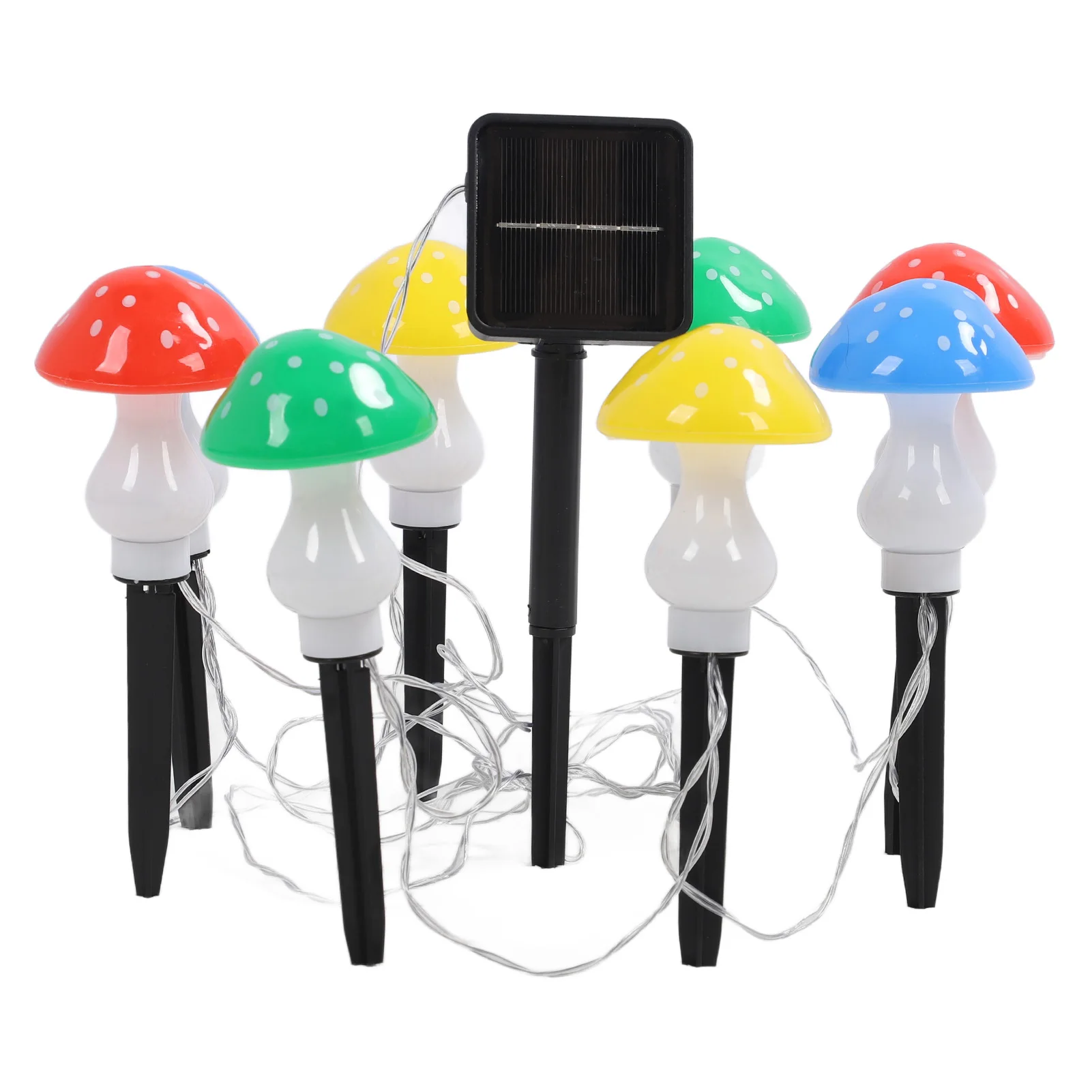 

ZK40 Mini Mushroom Solar Light String 8 LED Colorful Light Waterproof Outdoor Garden Light String Decoration for Courtyard Lawn