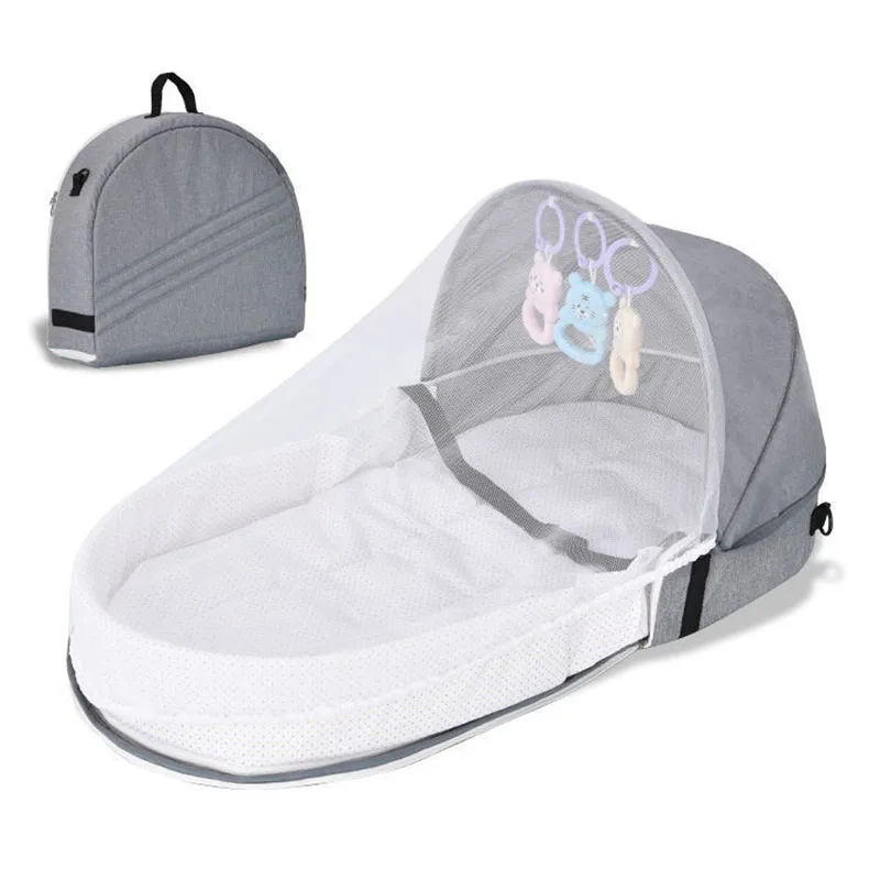 Nid de Voyage Portable Multifonction pour Bébé, Lit CPull avec Moustiquaire, Couffin Pliable pour Nourrisson, Couffin de Sommeil pour Nouveau-Né