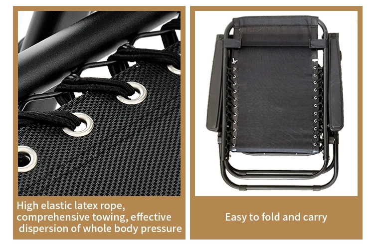 كرسي رفع محمول قابل للطي للترفيه في الهواء الطلق وفنادق الشاطئ والفلل مادة قماش متينة وقابلة للطي #4