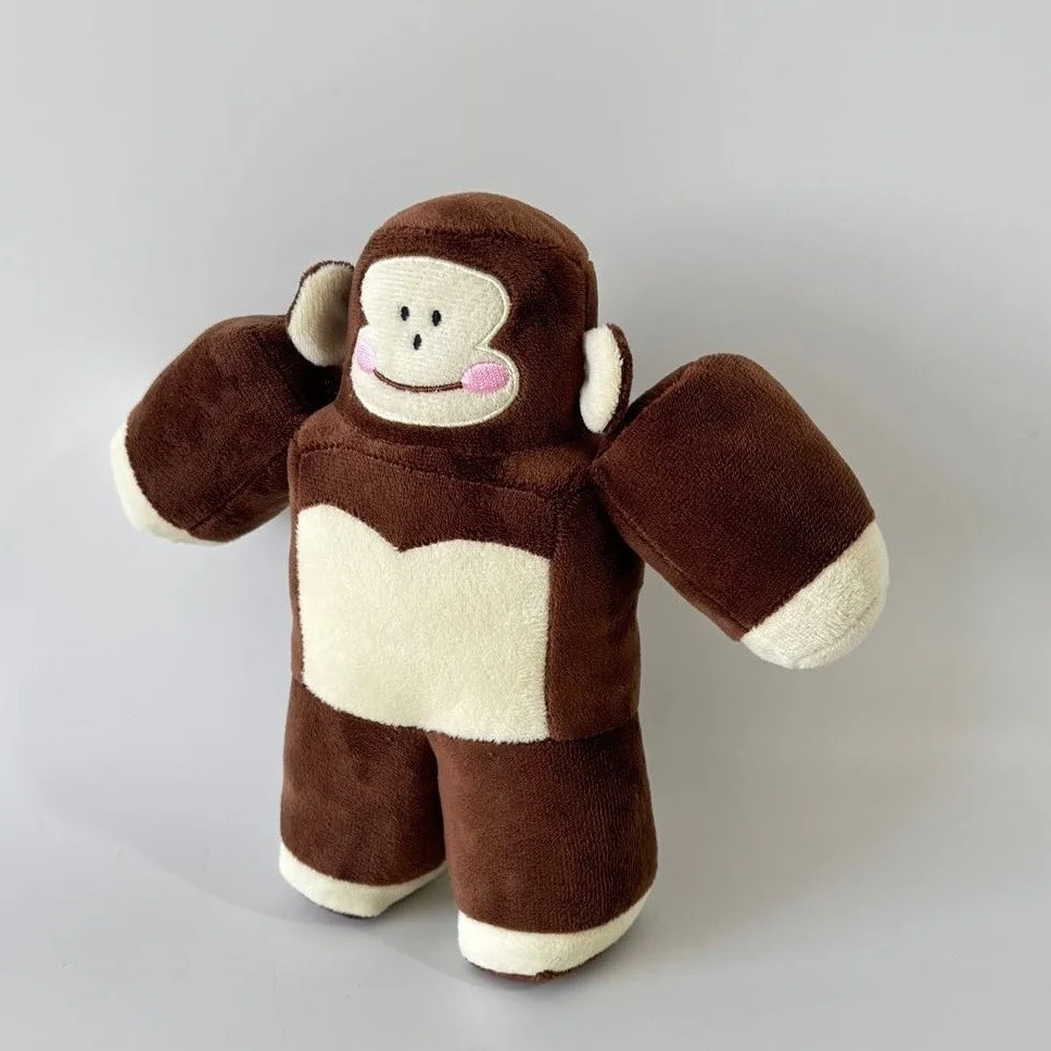 Pluszowa zabawka w kształcie bloku, miękka, kwadratowa, w kształcie małpy gorilla, dla dzieci, nastolatków, kolekcjonerów, do domu, na stół, do biura, na Halloween, przytulny prezent.