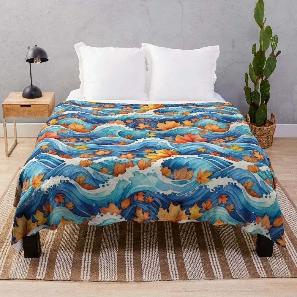 

The sea with foliage Throw Blanket for sofa Soft Blankets