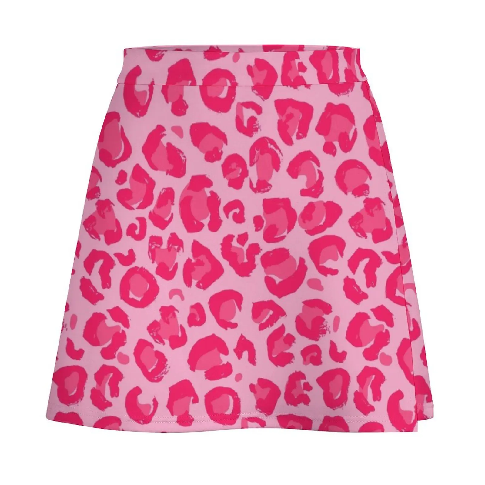 Pink cheetah print pattern Mini Skirt Short women′s skirts korean women's clothes fairy core Miniskirt