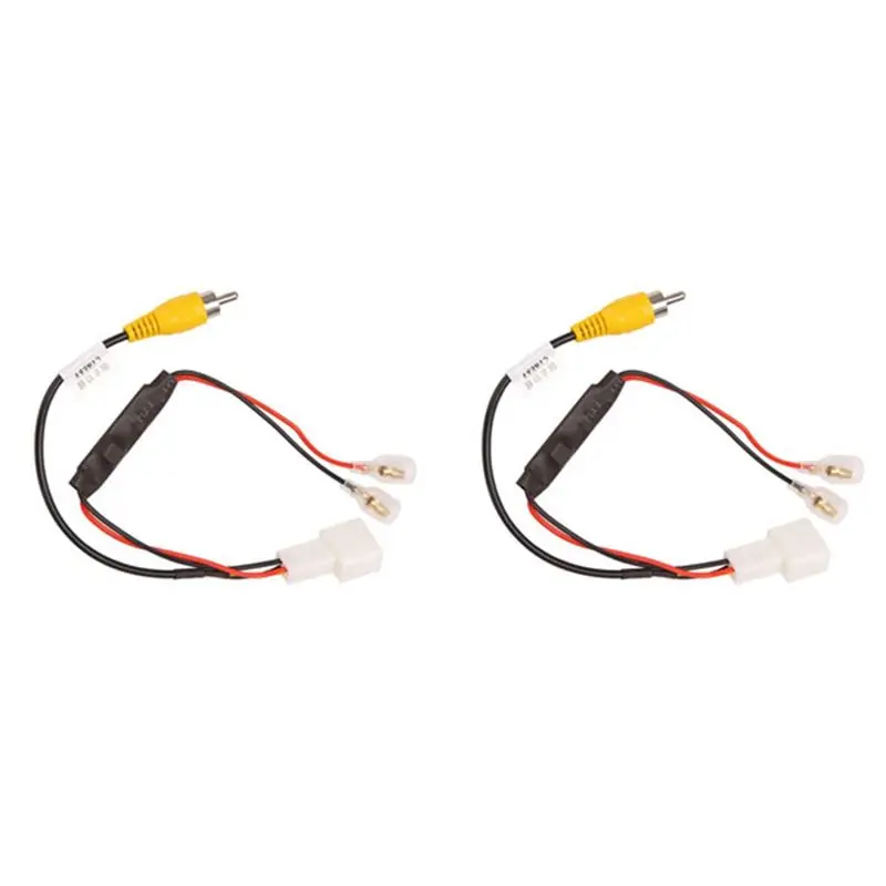 A73X-2Pcs Retention Wiring Harness Cable Black Reverse Camera Cable Plug Adapter Connector Fit For Toyota