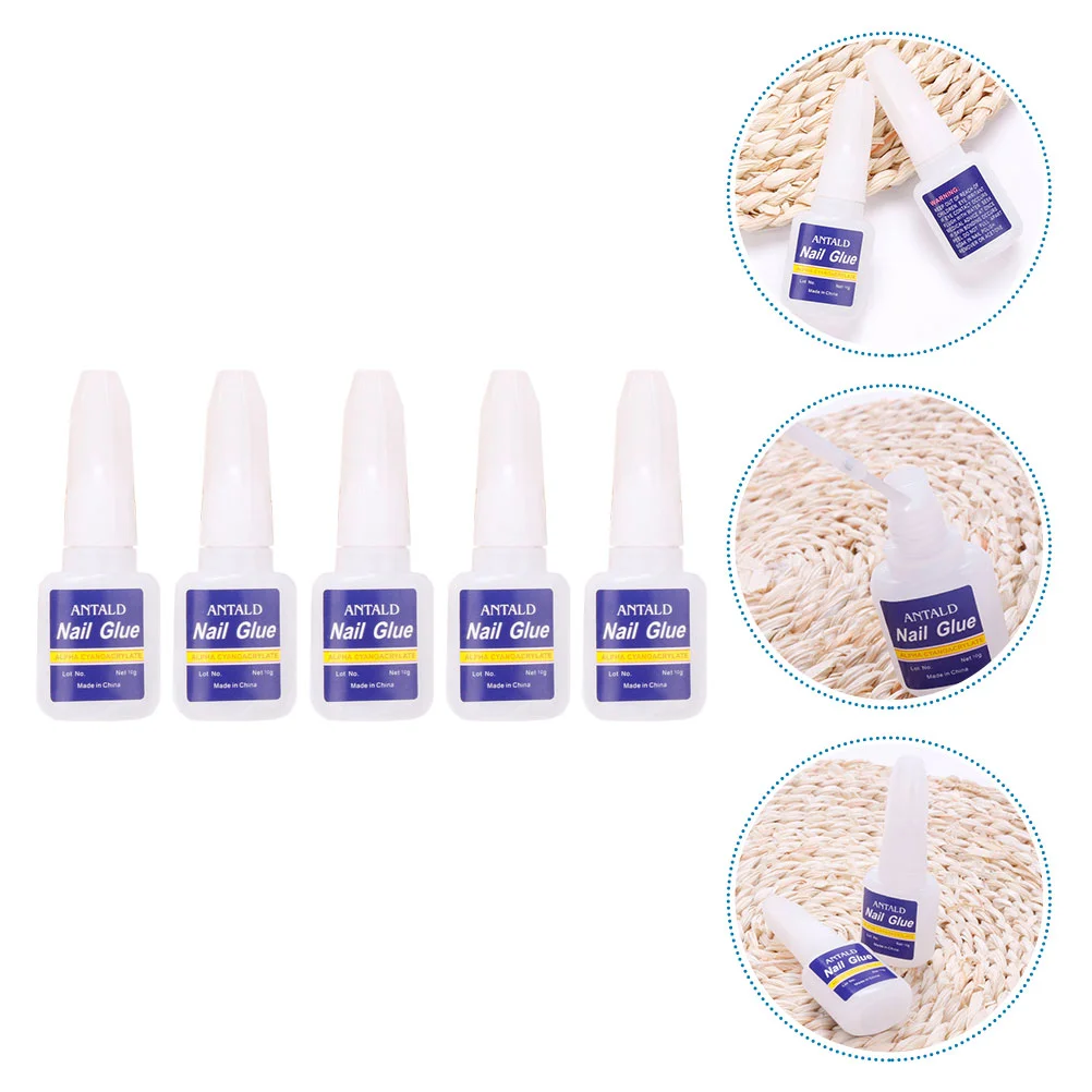 5pcs 10g Brush on Manicure Nail Glue Professional Nail Press on Nails Glue nail nail glue brush on manicure glue