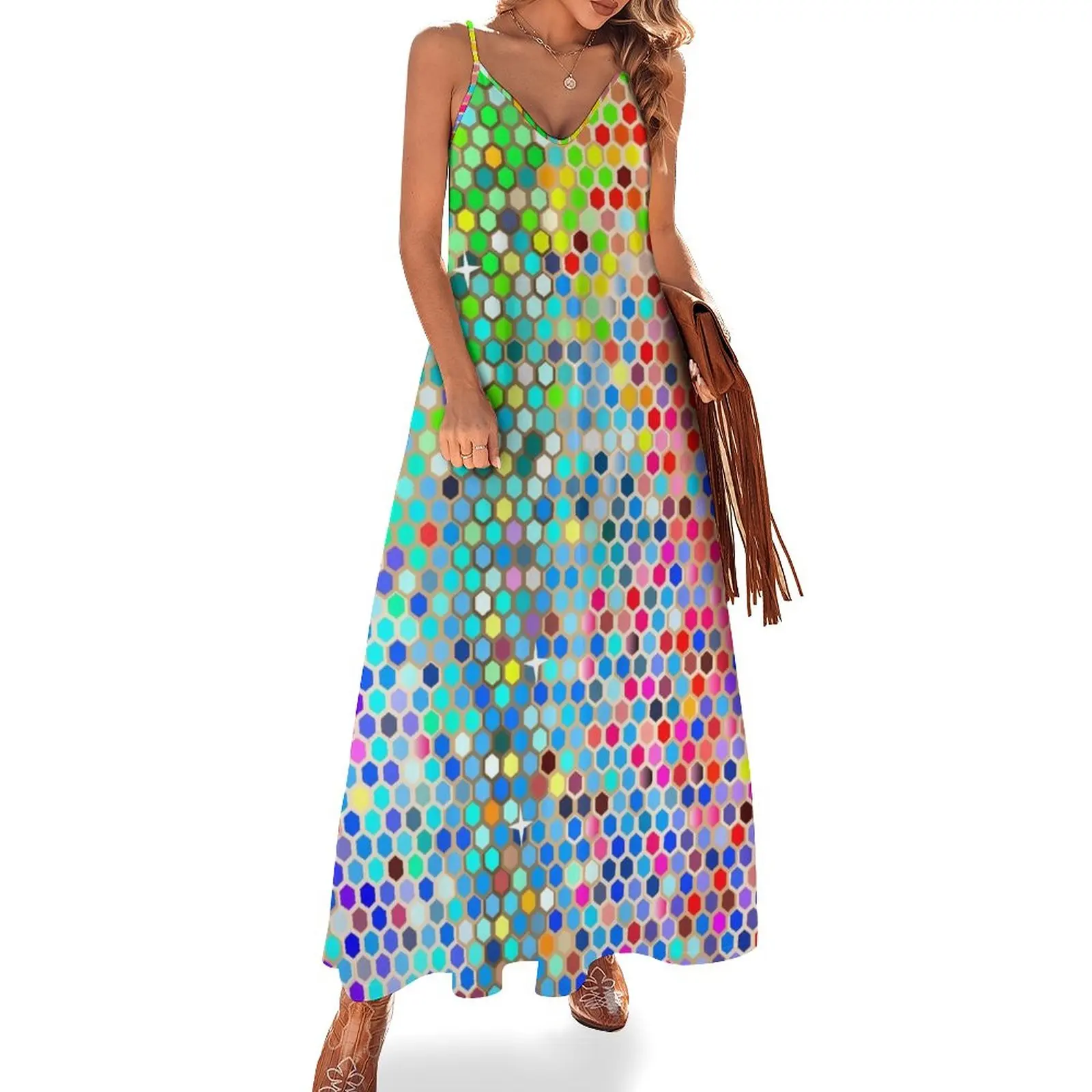 

mosaic Sleeveless Dress Clothing luxury dresses Cocktail of dresses