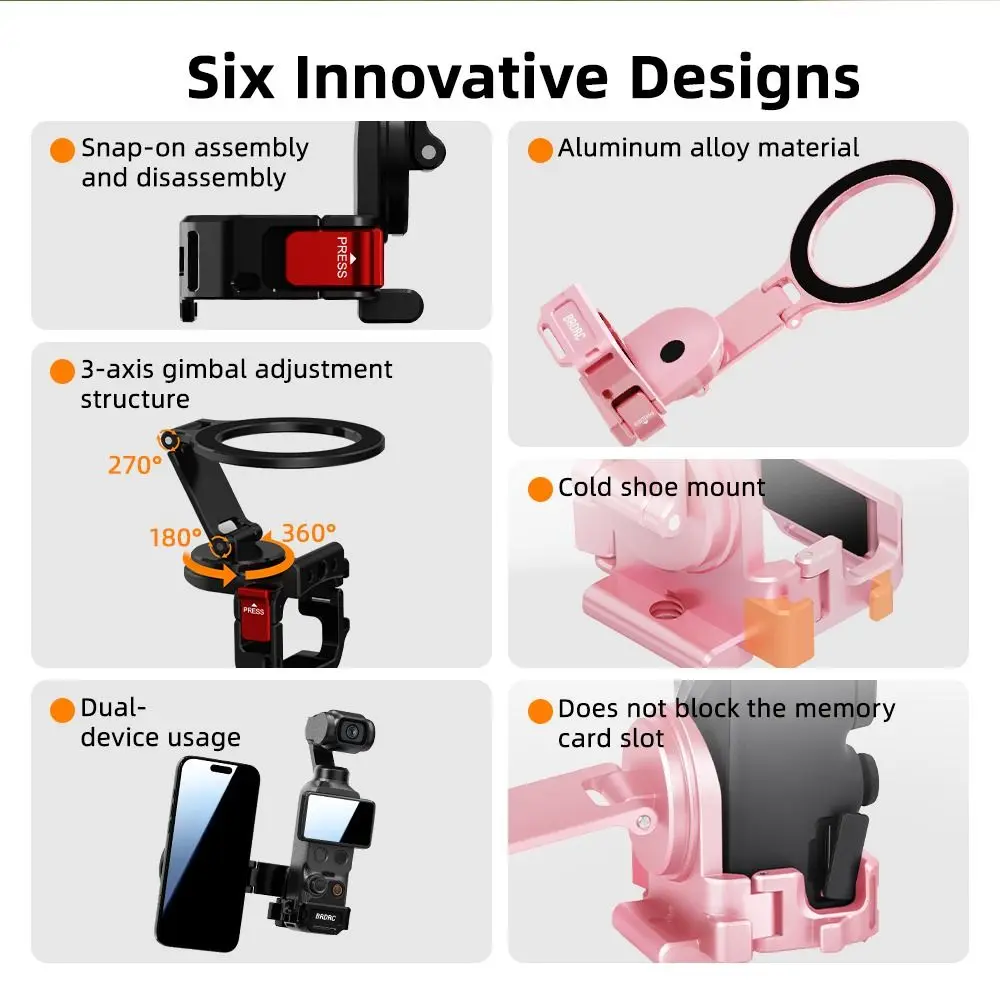 Magnetic Teleprompter Mount Base Aluminum Alloy Quick Release Expansion Phone Holder Vlgo Video Live Streaming Adjustable