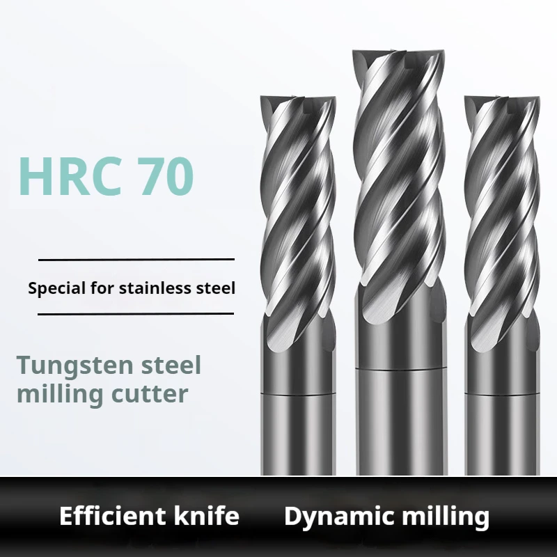 

HRC70 1 2 3 4 5 6 8 10 Milling cutting Tools Alloy Tungsten Steel Milling Cutter EndMills CNC machine end mills Carbide end mill