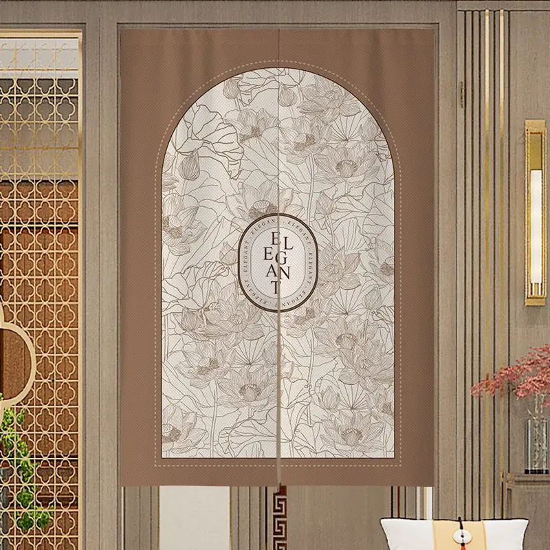 VIKAMA Elegant Floral Arch Noren Door Curtain, 6 Designs, Doorway Decor for Bedroom Living Room Kitchen