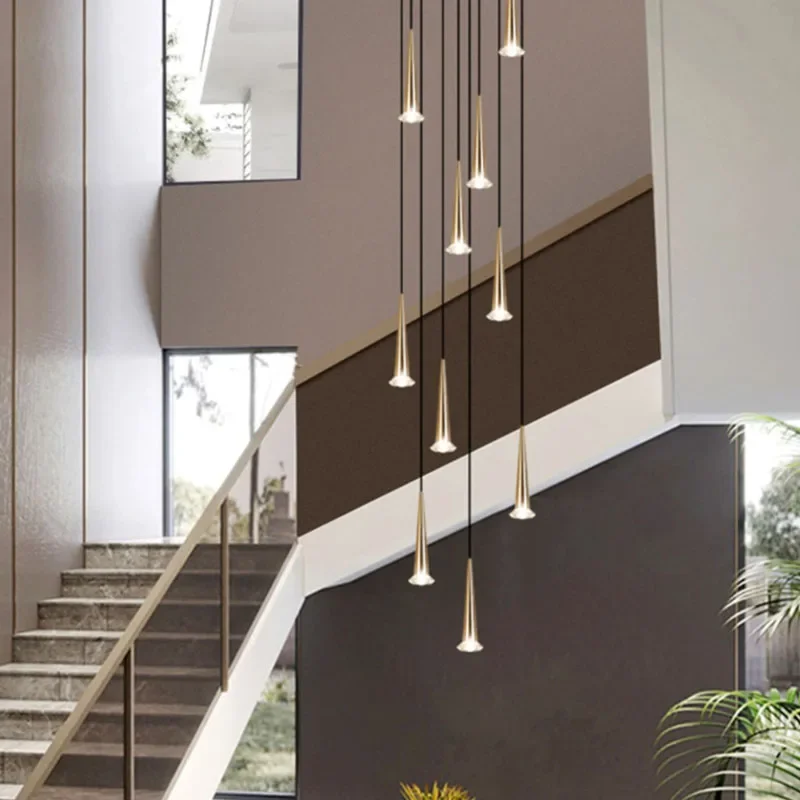 Imagem -05 - Modern Crystal Led Candelabro Luxo Pingente Luminárias Long Staircase Suspensão Luminária Ilha Interior Pendurado Lâmpadas