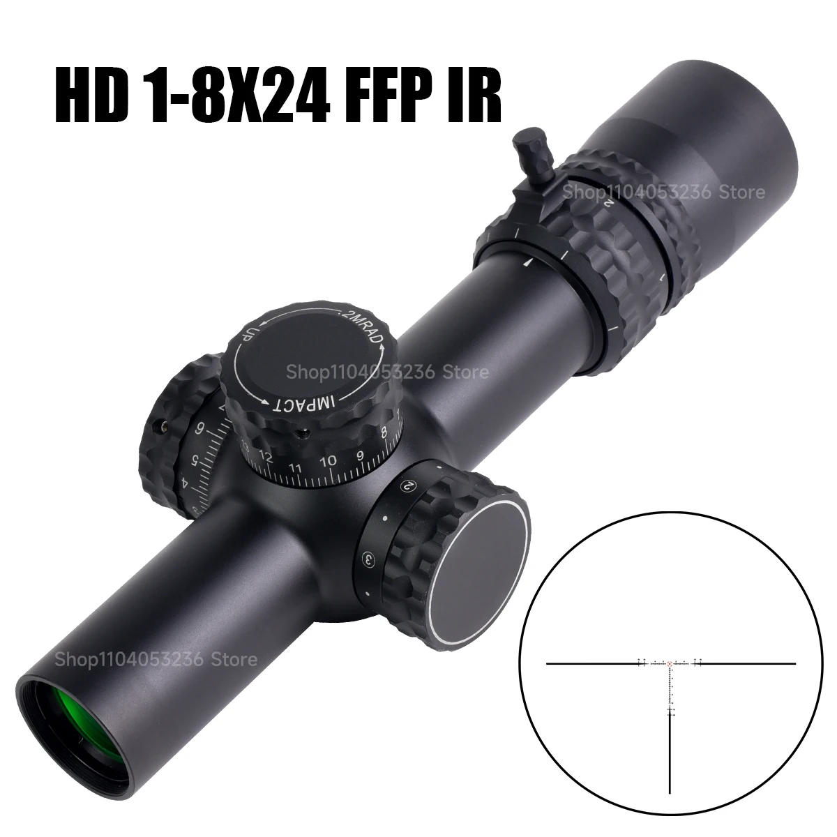 

HD 1-8X24 FFP IR Tactical Scope Hunting Optics Reflex Holographic Dot Sight Collimator Nitrogen filled waterproof and anti fog